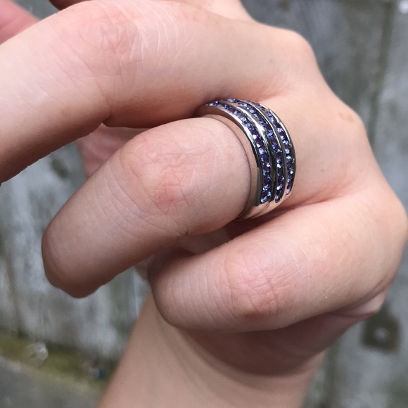 925 sterling silver purple ring 7 - Picture 7 of 7